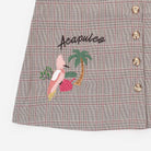 جينجرسنابس فستان قصير سادة مطرز من أسفل حمالات عريضة بناتي متعدد الألوان