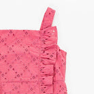 جينجرسنابس فستان بناتي مخرم بكشكشة حمالات وردي صحراوي