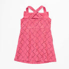 جينجرسنابس فستان بناتي مخرم بكشكشة حمالات وردي صحراوي