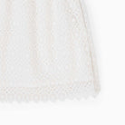 جينجرسنابس فستان بناتي مضلعة سادة حمالات دانتيل أوف وايت