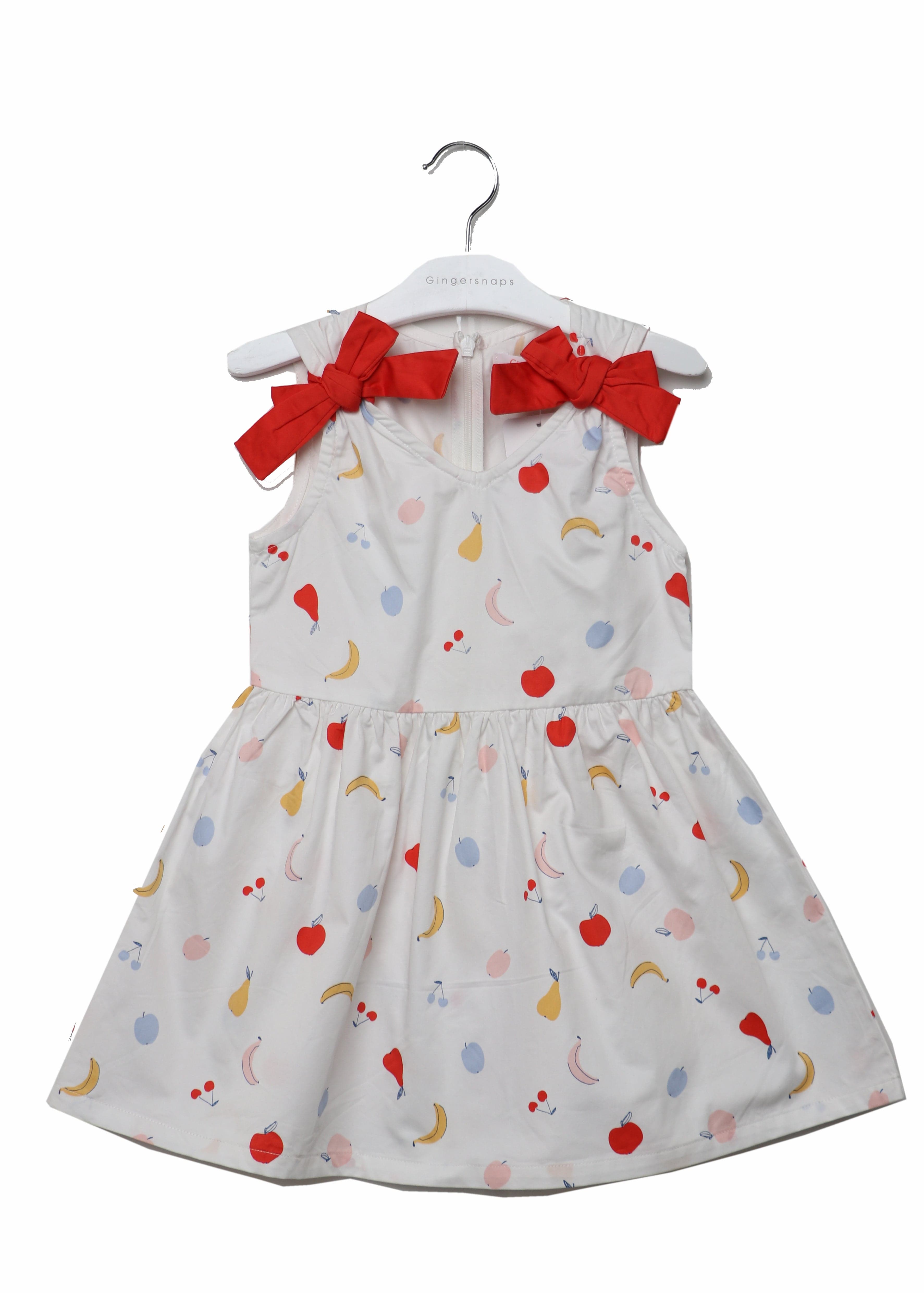 جينجرسنابس فستان بناتي منقوش حمالات بفيونكات أمامية متعدد الألوان