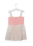 جينجرسنابس فستان مخطط بالعرض حمالات منفوش بناتي كريم وردي