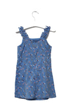 جينجرسنابس فستان مطرز بفيونكة حمالات مكشكشة بناتي أزرق/متعدد الألوان