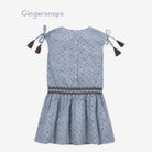 جينجرسنابس فستان بناتي منقوش مخصر مطاطي أزرق