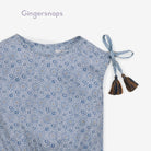 جينجرسنابس فستان بناتي منقوش مخصر مطاطي أزرق