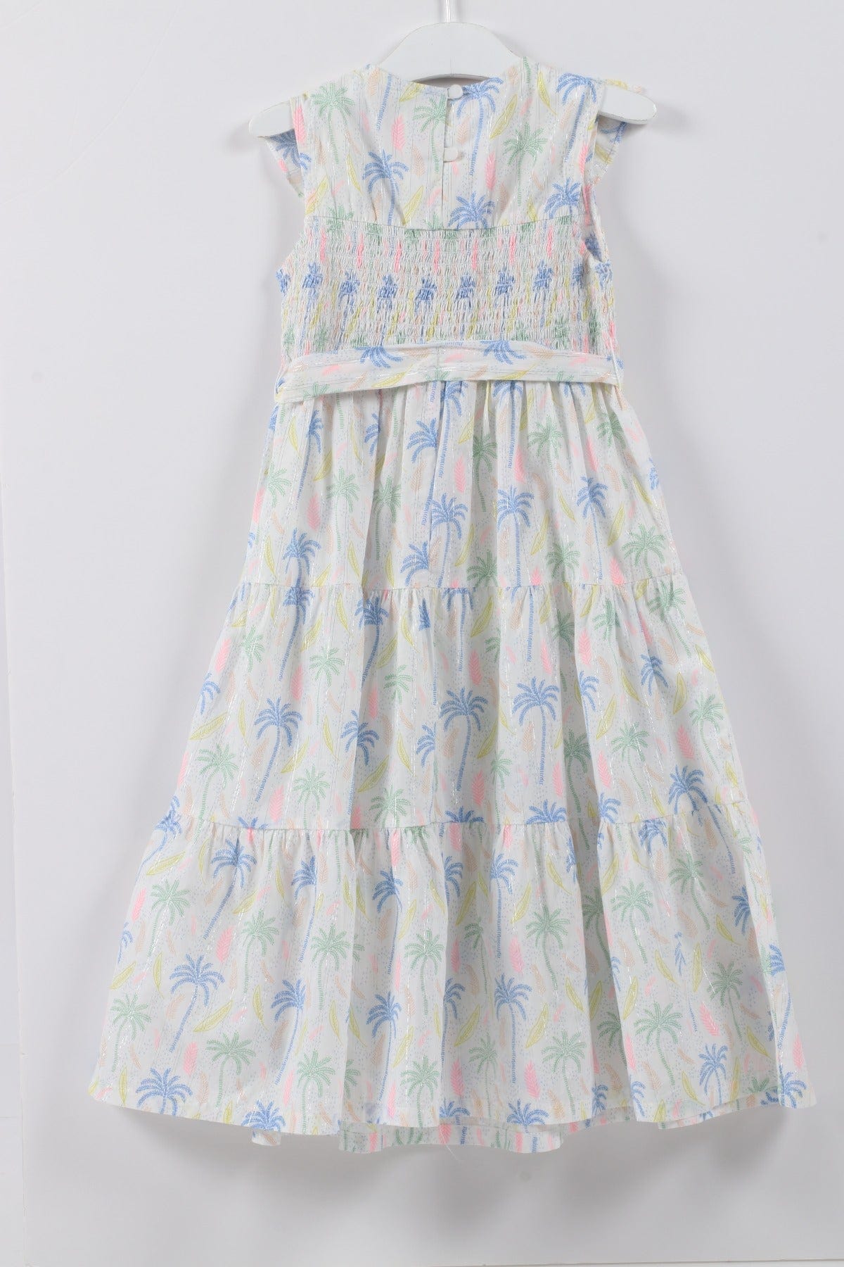 جينجرسنابس فستان بناتي مشجر برباط على الخصر كت مكشكش متعدد الألوان