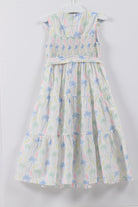 جينجرسنابس فستان بناتي مشجر برباط على الخصر كت مكشكش متعدد الألوان