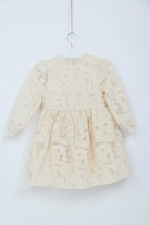 جينجرسنابس فستان بناتي منقوش شفاف كم طويل كريمي