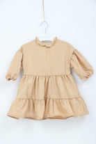 جينجرسنابس فستان سادة طبقات من تحت نص كم بف بناتي أزرق داكن