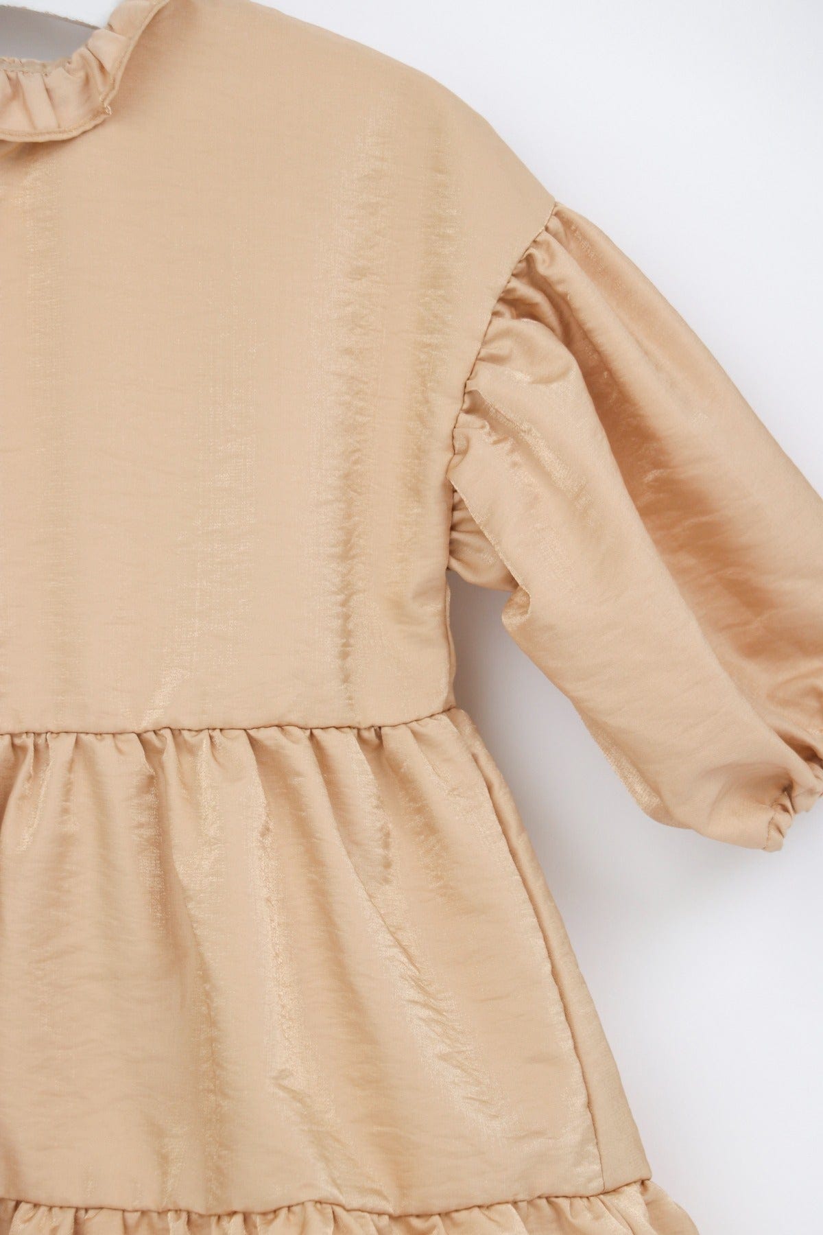 جينجرسنابس فستان سادة طبقات من تحت نص كم بف بناتي أزرق داكن