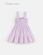 جينجرسنابس فستان حمالات عريض خصر مزموم بناتي أرجواني