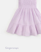 جينجرسنابس فستان حمالات عريض خصر مزموم بناتي أرجواني