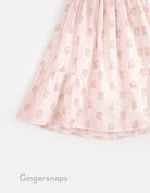 جينجرسنابس فستان صيفي منقوش حمالات بفيونكة منفوش من أسفل بناتي متعدد الألوان