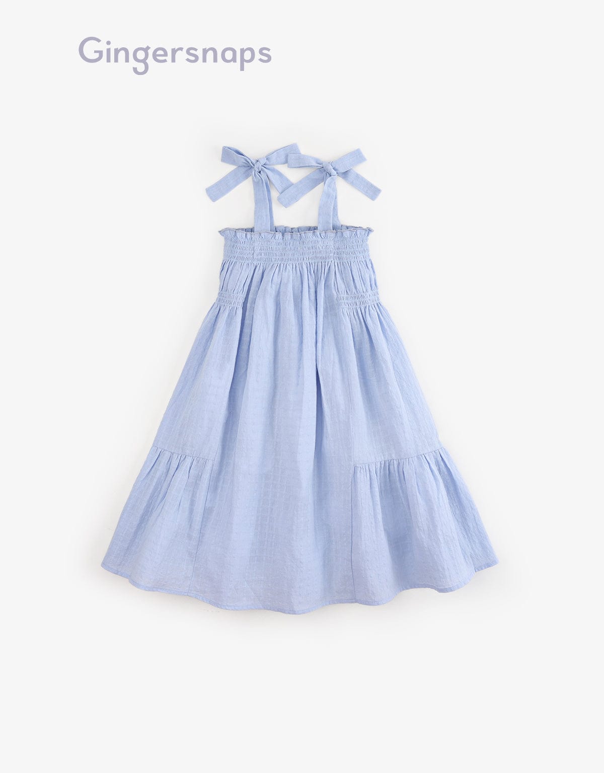 جينجرسنابس فستان حمالات بفيونكة واسع بناتي أزرق فاتح