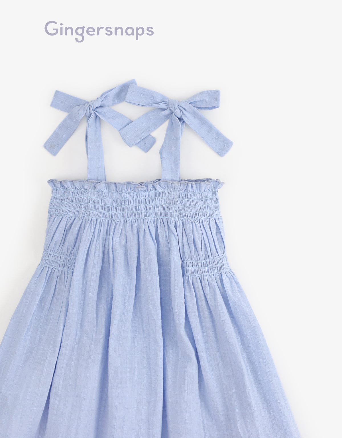 جينجرسنابس فستان حمالات بفيونكة واسع بناتي أزرق فاتح