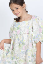 جينجرسنابس فستان بناتي منقوش بنقشة ورود متعدد الألوان