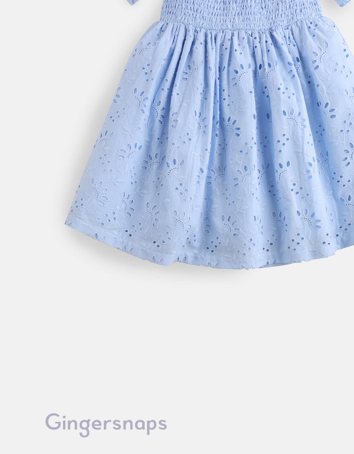 جينجرسنابس فستان بناتي أطفال مخصر منفوش كم قصير أزرق