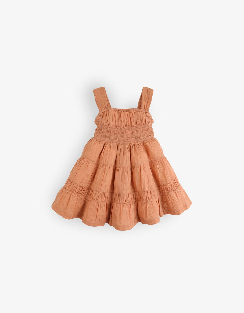 جينجرسنابس فستان بناتي صغير مخصر بحمالات عريضة بناتي برتقالي