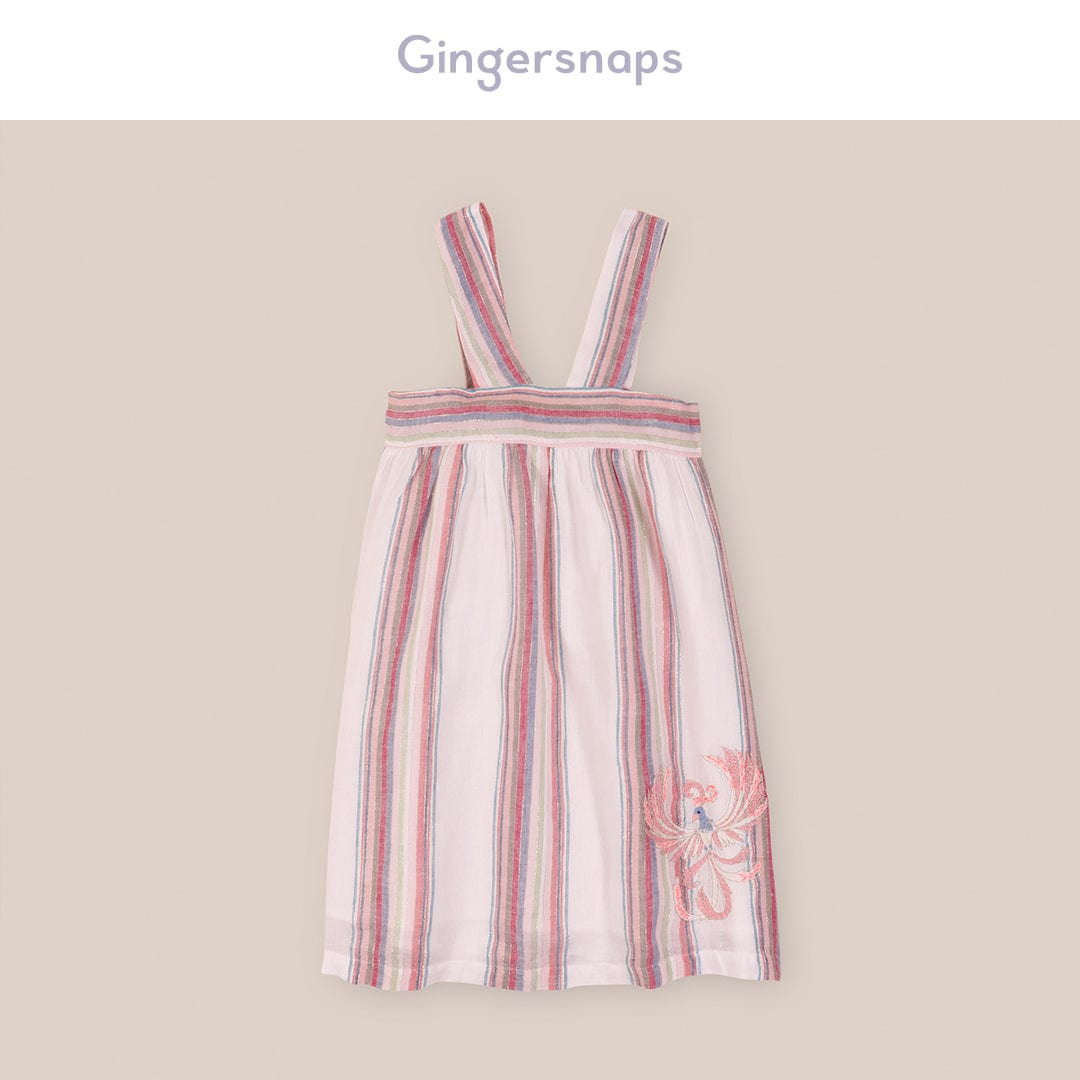 جينجرسنابس فستان بناتي سادة بدوائر من أسفل متعدد الألوان