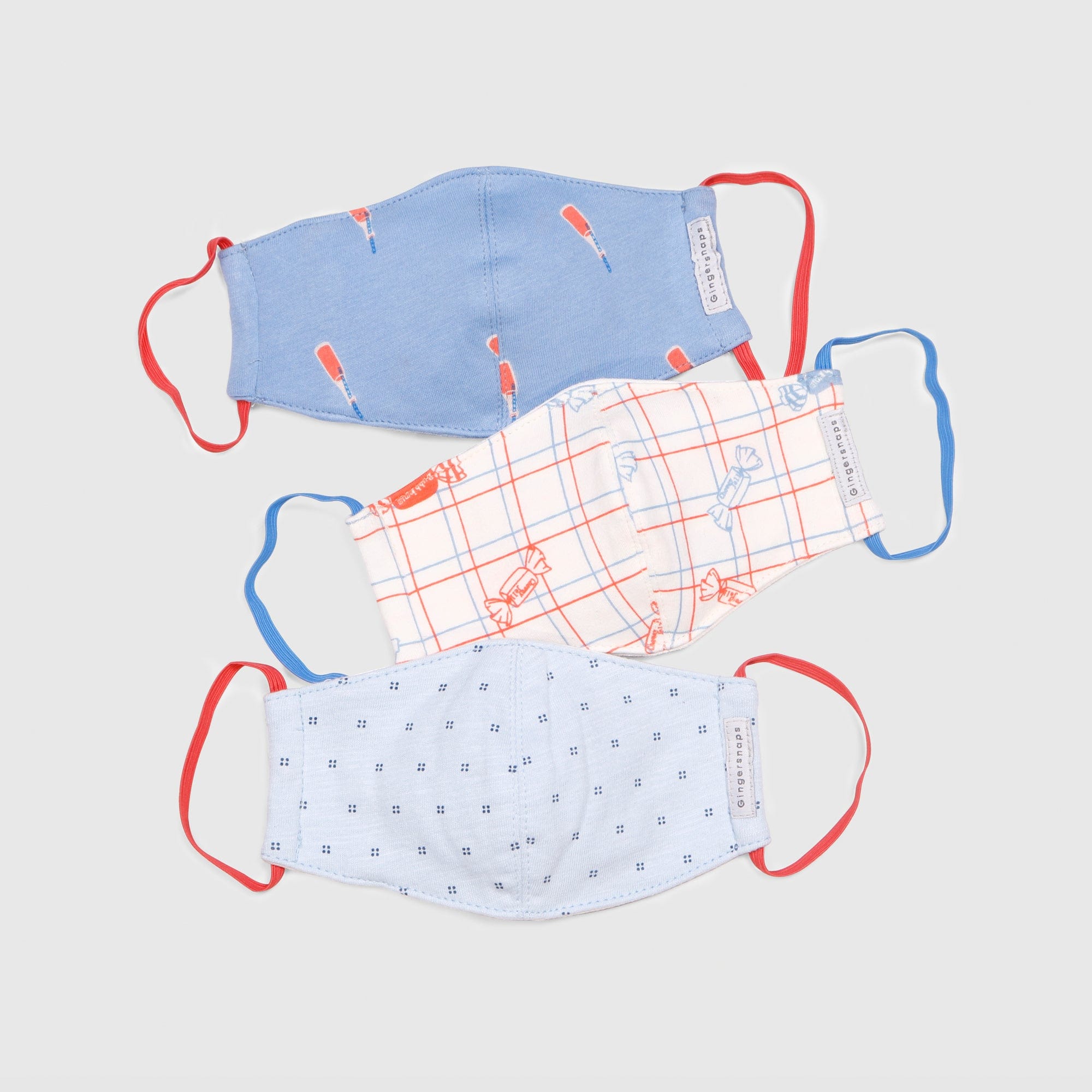 جينجرسنابس كمامات بناتي منقوشة متعدد الألوان