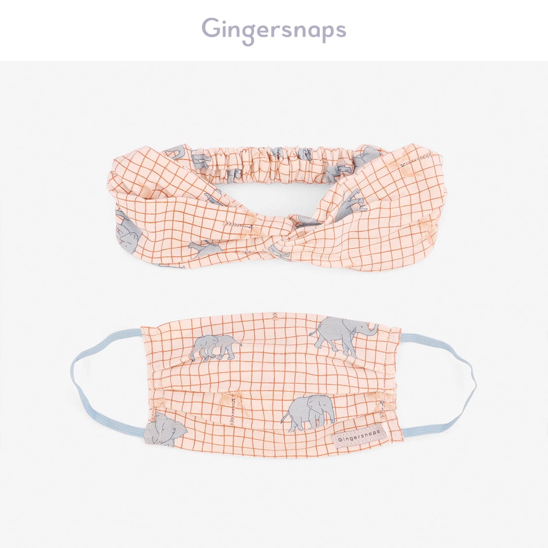 جينجرسنابس كمامة اطفال بناتي كاروهات موردة متعدد الألوان
