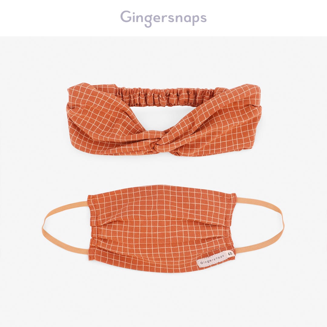 جينجرسنابس كمامة بناتي بنقشة مربعات متعدد الألوان