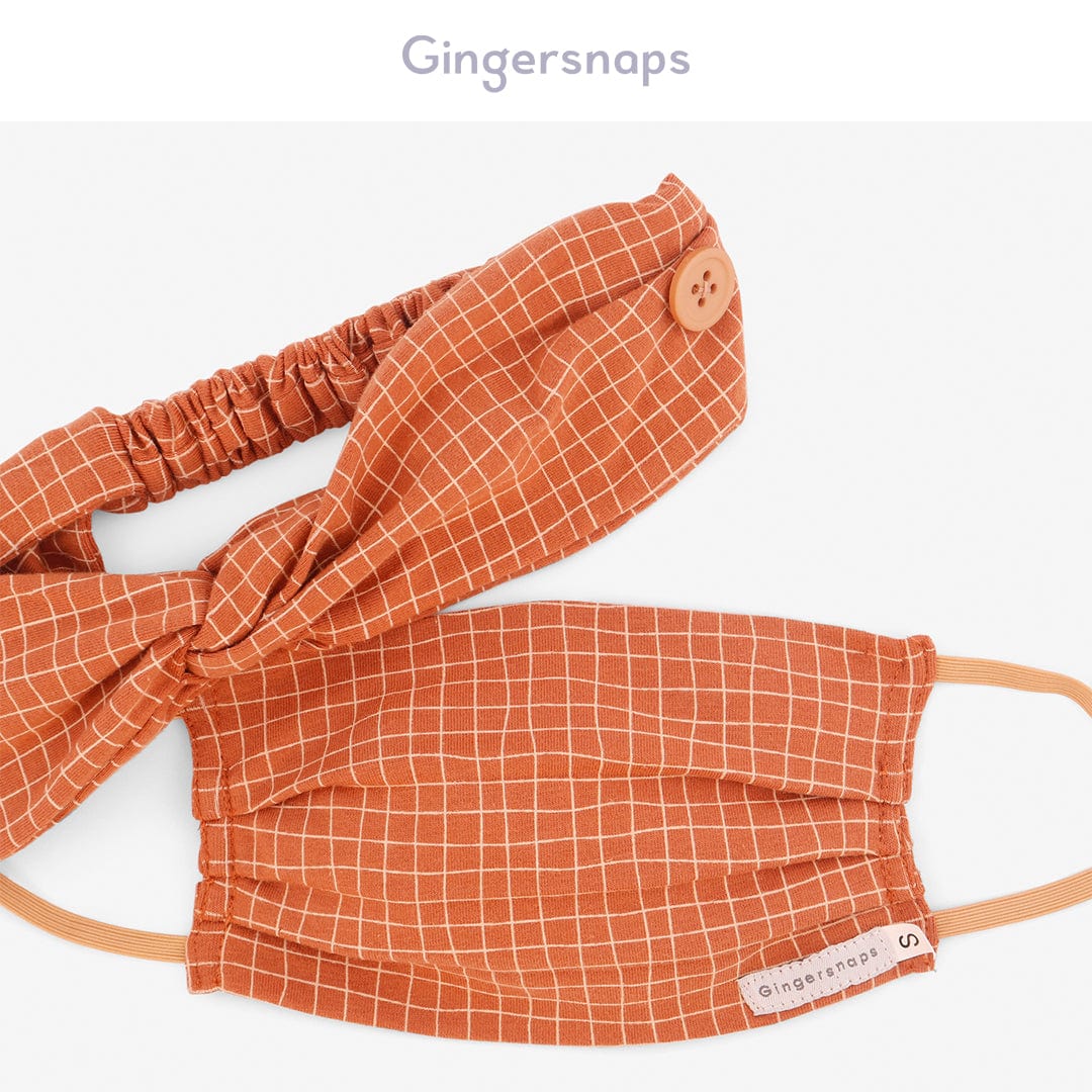 جينجرسنابس كمامة بناتي بنقشة مربعات متعدد الألوان