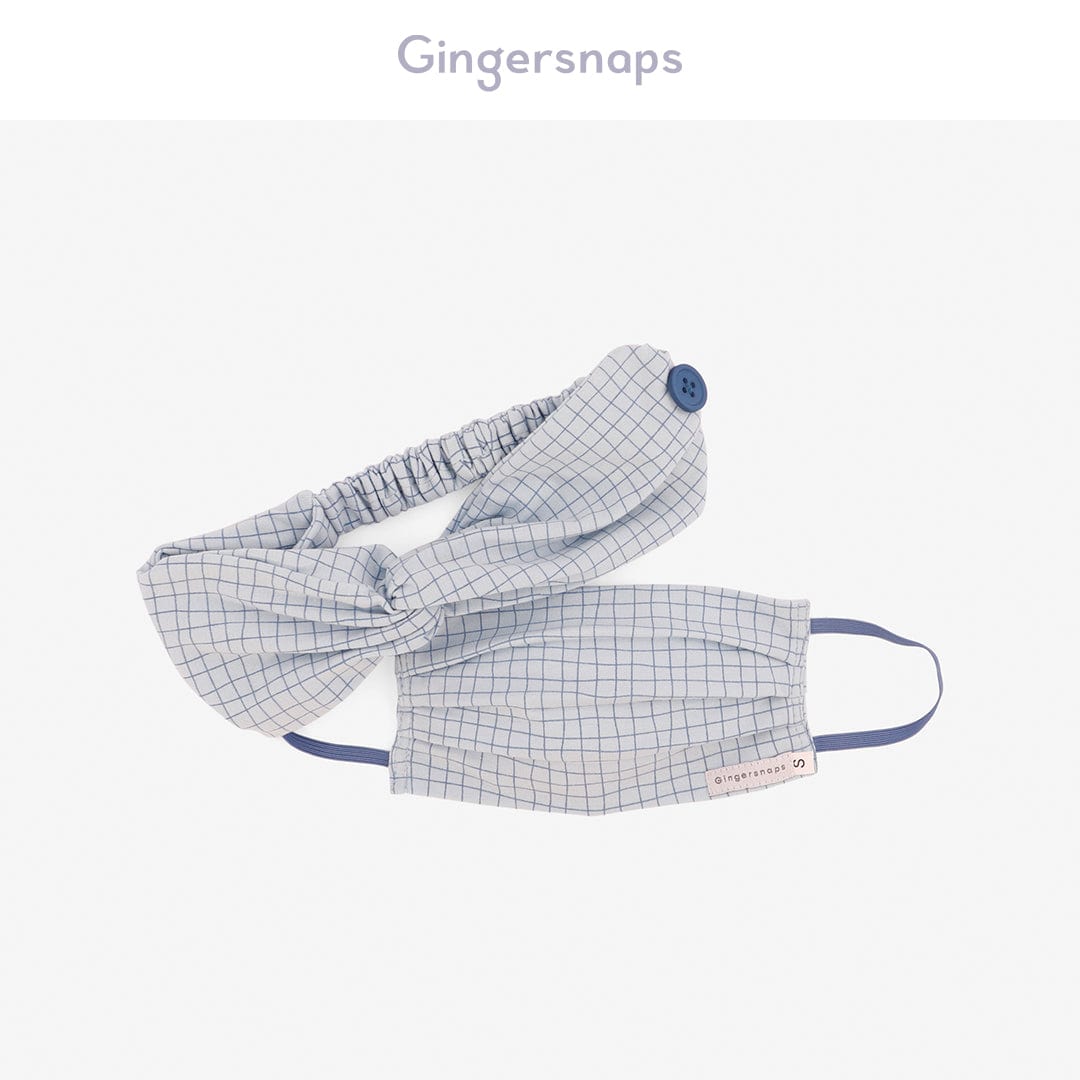 جينجرسنابس كمامة وربطة رأس مربعات بناتي متعدد الألوان