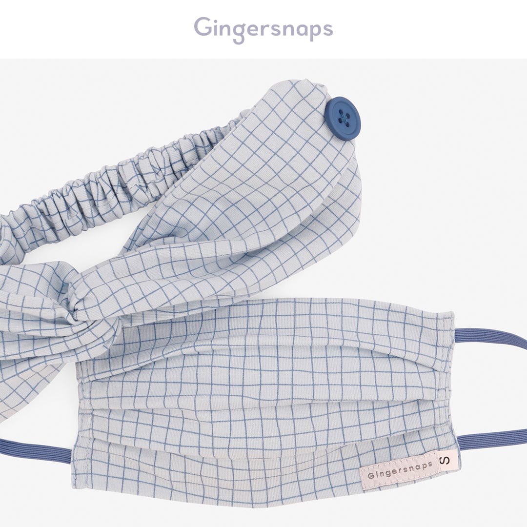 جينجرسنابس كمامة وربطة رأس مربعات بناتي متعدد الألوان