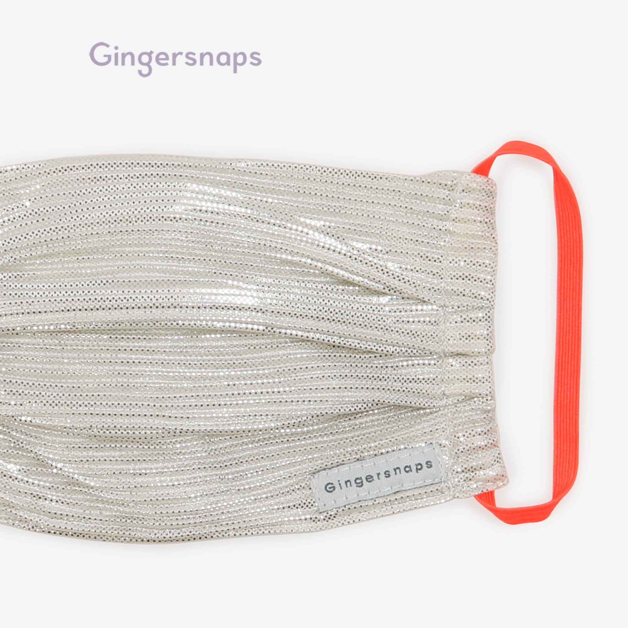 جينجرسنابس كمامة بناتي لامعة وأساتك مطاطية فضة