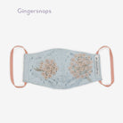 جينجرسنابس كمامة بناتي مطرزة بالخيط اللامع بأستيك مطاطي أزرق