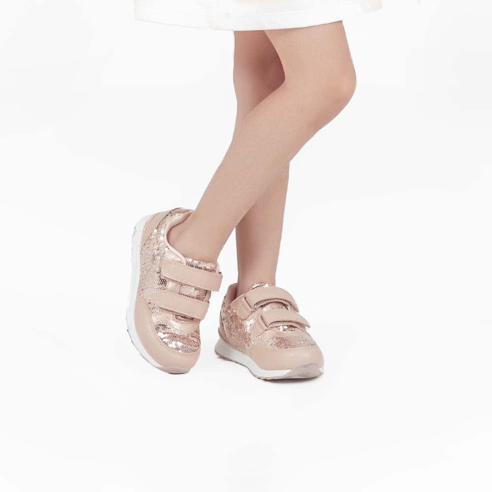 جينجرسنابس حذاء بناتي لامع بربطات وردي