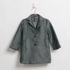 جينجرسنابس بالطو سادة بأزرار أمامية بناتي كم طويل ازرق شاحب