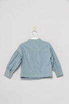 جينجرسنابس جاكيت بناتي بدون ياقة وجيوب أمامية أزرق سماوي