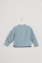 جينجرسنابس جاكيت بناتي بدون ياقة وجيوب أمامية أزرق سماوي