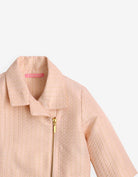 جينجرسنابس جاكيت بناتي منقوش بسحاب كم طويل بناتي وردي فاتح