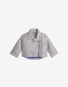 جينجرسنابس جاكيت بناتي قصير منقوش بسحاب كم طويل بناتي ذهب