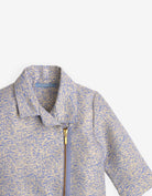 جينجرسنابس جاكيت بناتي قصير منقوش بسحاب كم طويل بناتي ذهب