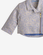 جينجرسنابس جاكيت بناتي قصير منقوش بسحاب كم طويل بناتي ذهب