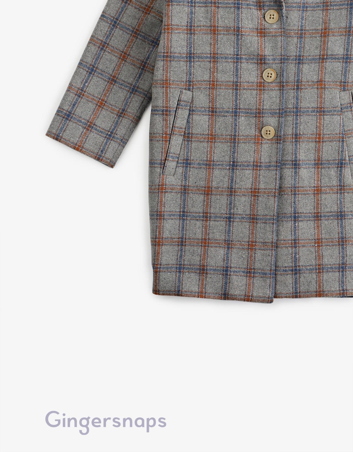 جينجرسنابس معطف كاروهات طويل بجيوب أمامية - متعدد الألوان