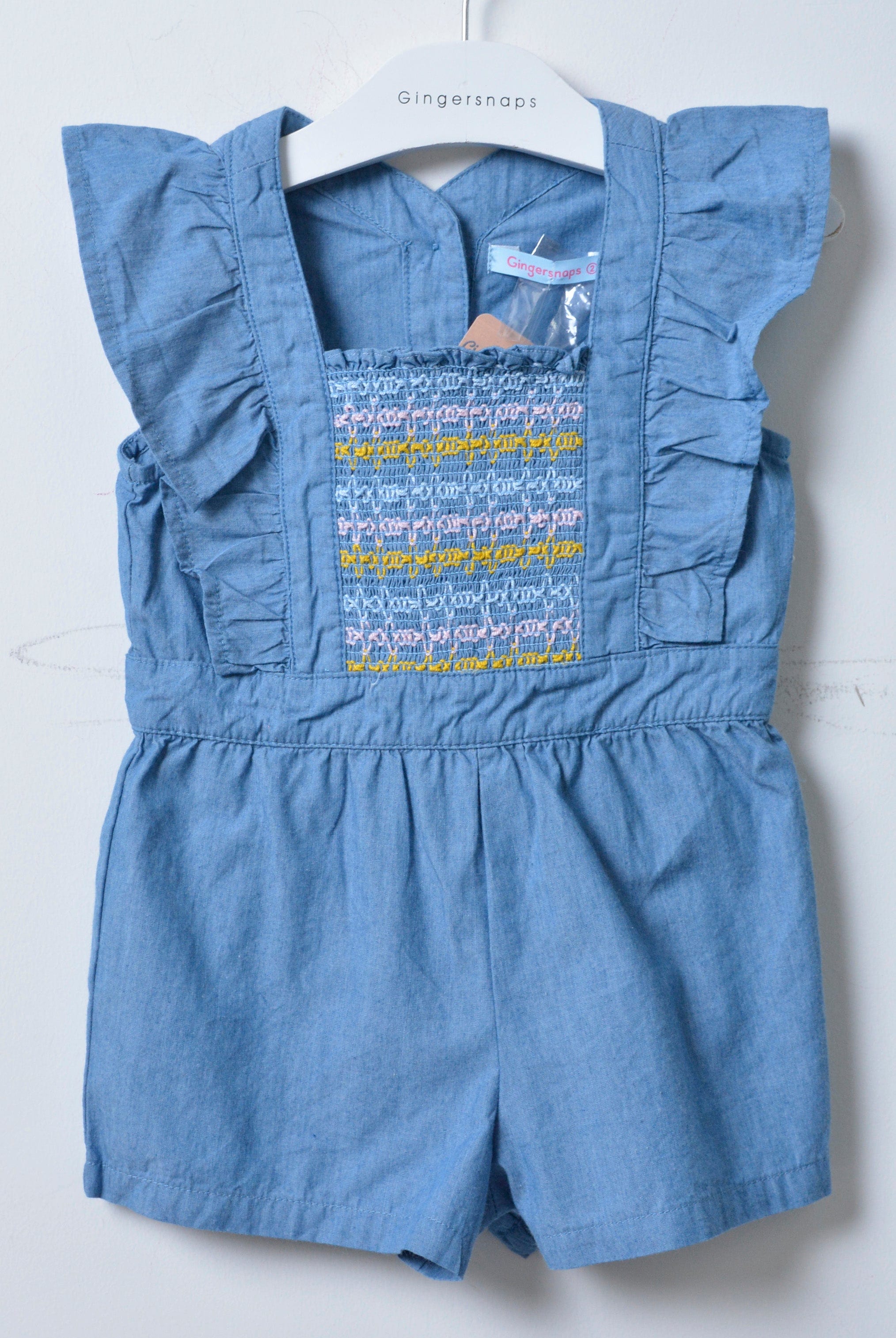 جينجرسنابس سالوبيت جينز كت شورت بناتي أزرق/سط