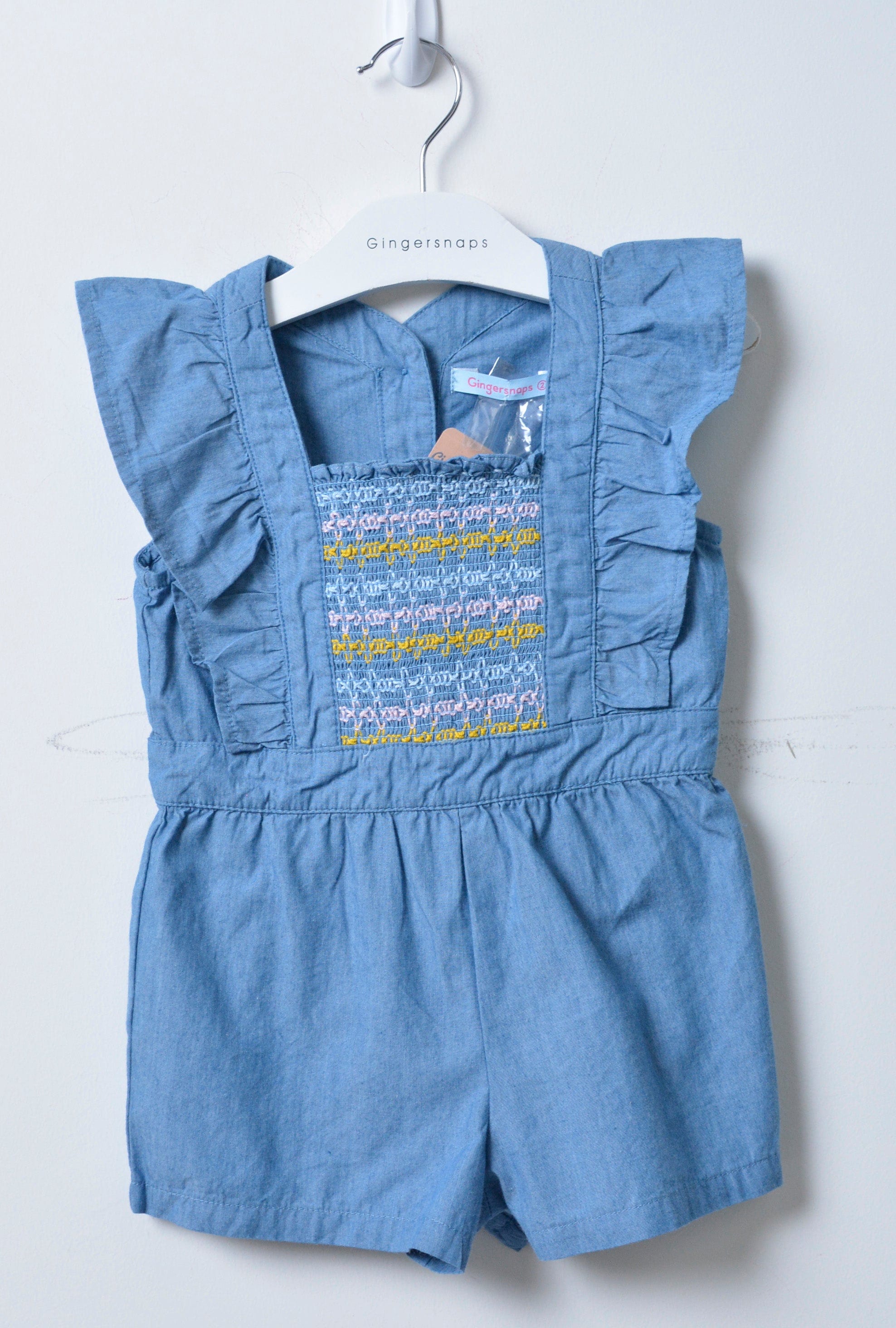 جينجرسنابس سالوبيت جينز كت شورت بناتي أزرق/سط