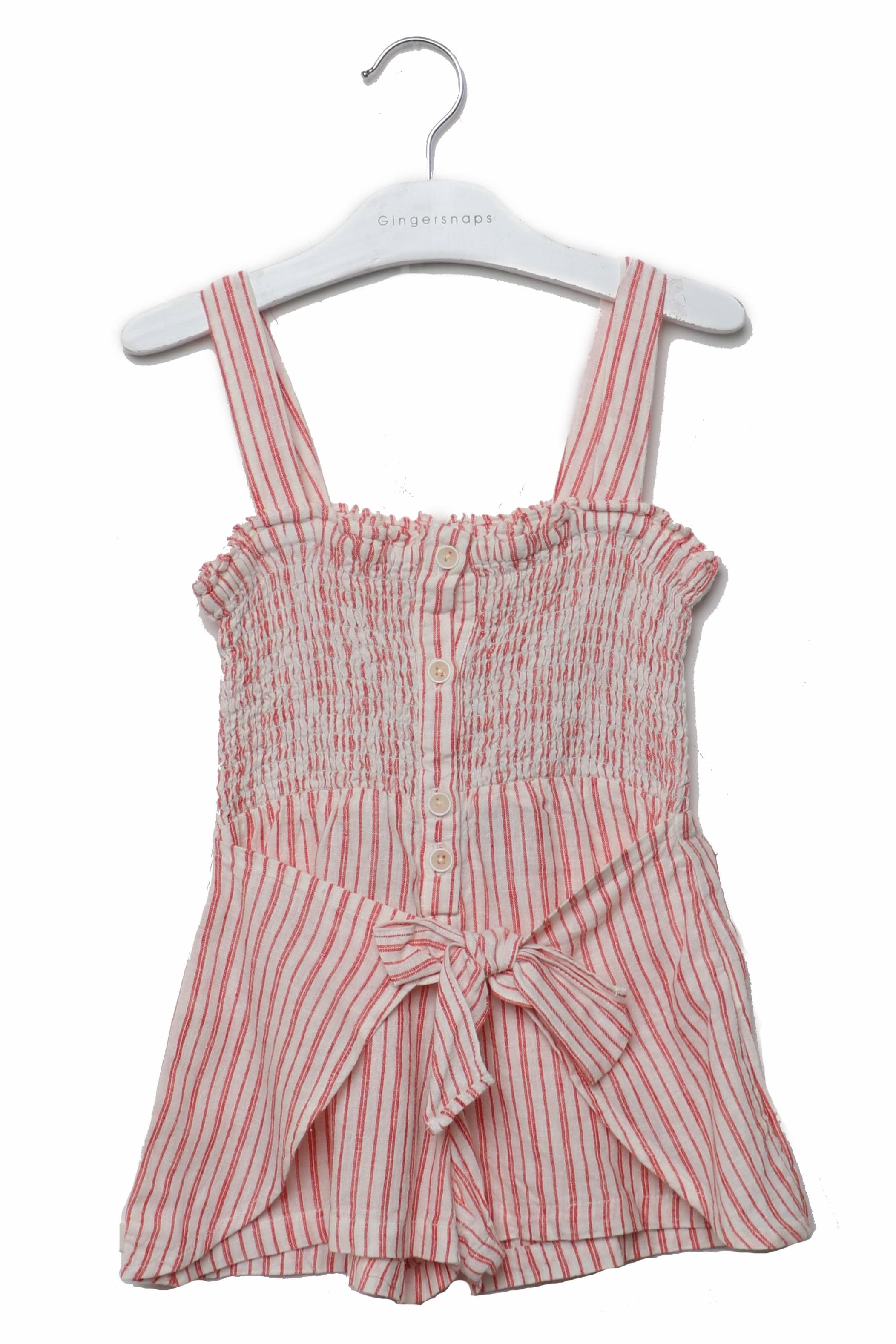 جينجرسنابس جمبسوت مخطط بالطول حمالات عريضة بناتي أحمر