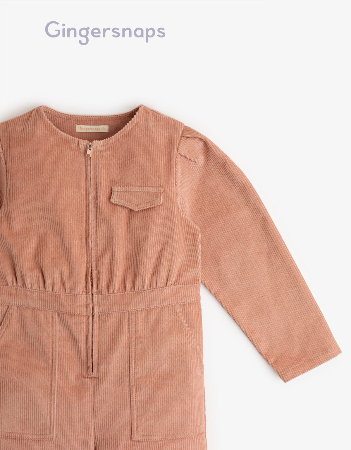 جينجرسنابس جمبسوت بناتي طويل بأستك مطاطي علي الخصر - براون