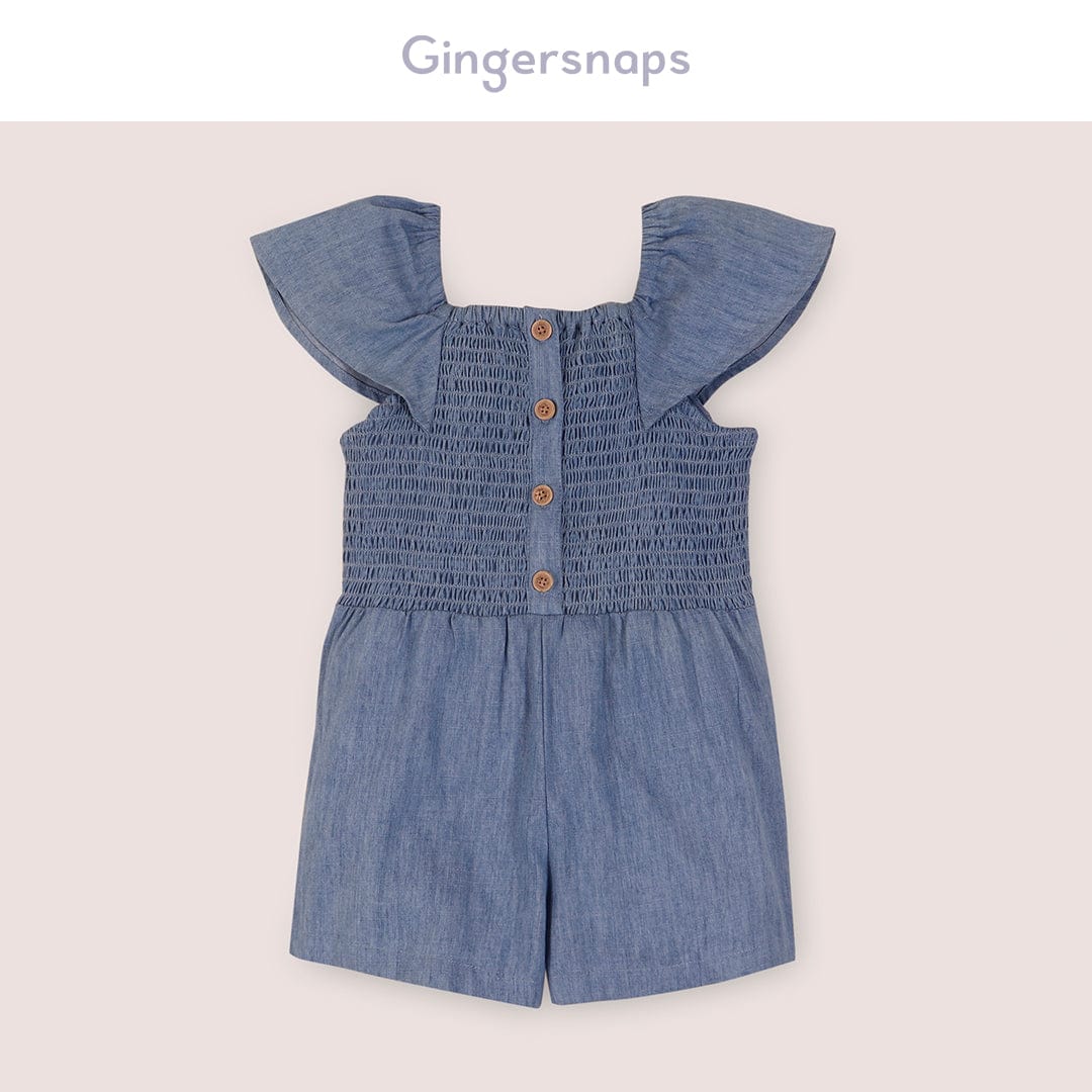 جينجرسنابس سالوبيت جينز شورت أطفال بناتي ازرق دينم وسط