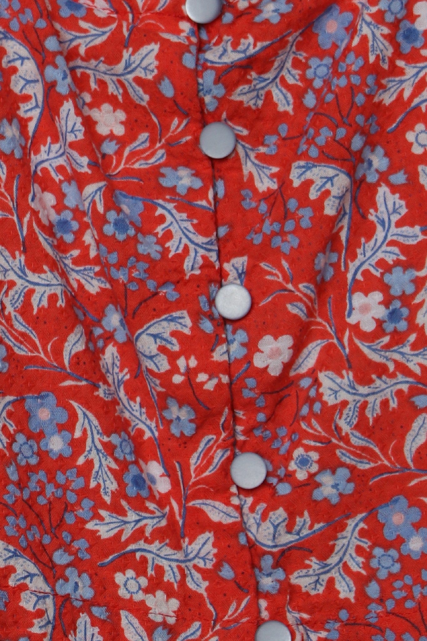 جينجرسنابس بلوزة مشجرة حمالات أزرار أمامية كم قصير بناتي أحمر/متعدد الألوان