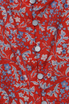 جينجرسنابس بلوزة مشجرة حمالات أزرار أمامية كم قصير بناتي أحمر/متعدد الألوان