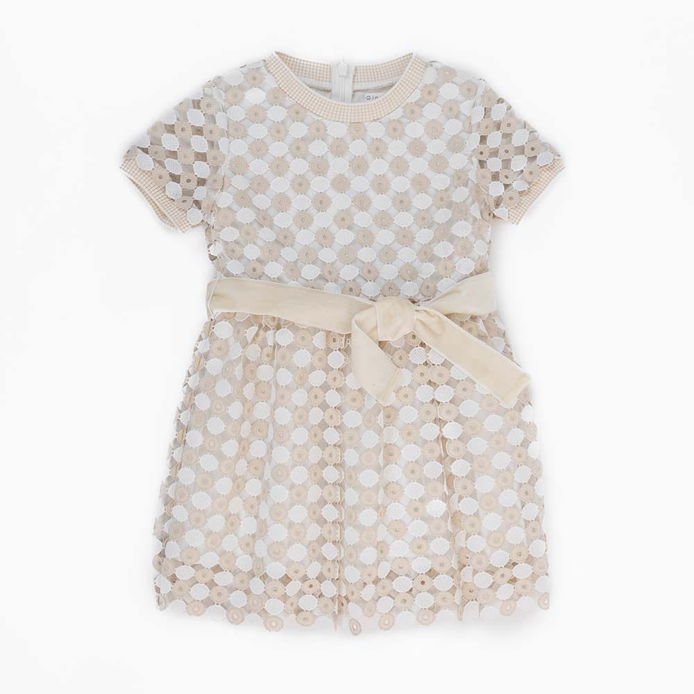 جينجرسنابس فستان بناتي دانتيل نص كم أوف وايت