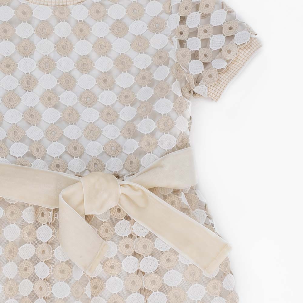 جينجرسنابس فستان بناتي دانتيل نص كم أوف وايت