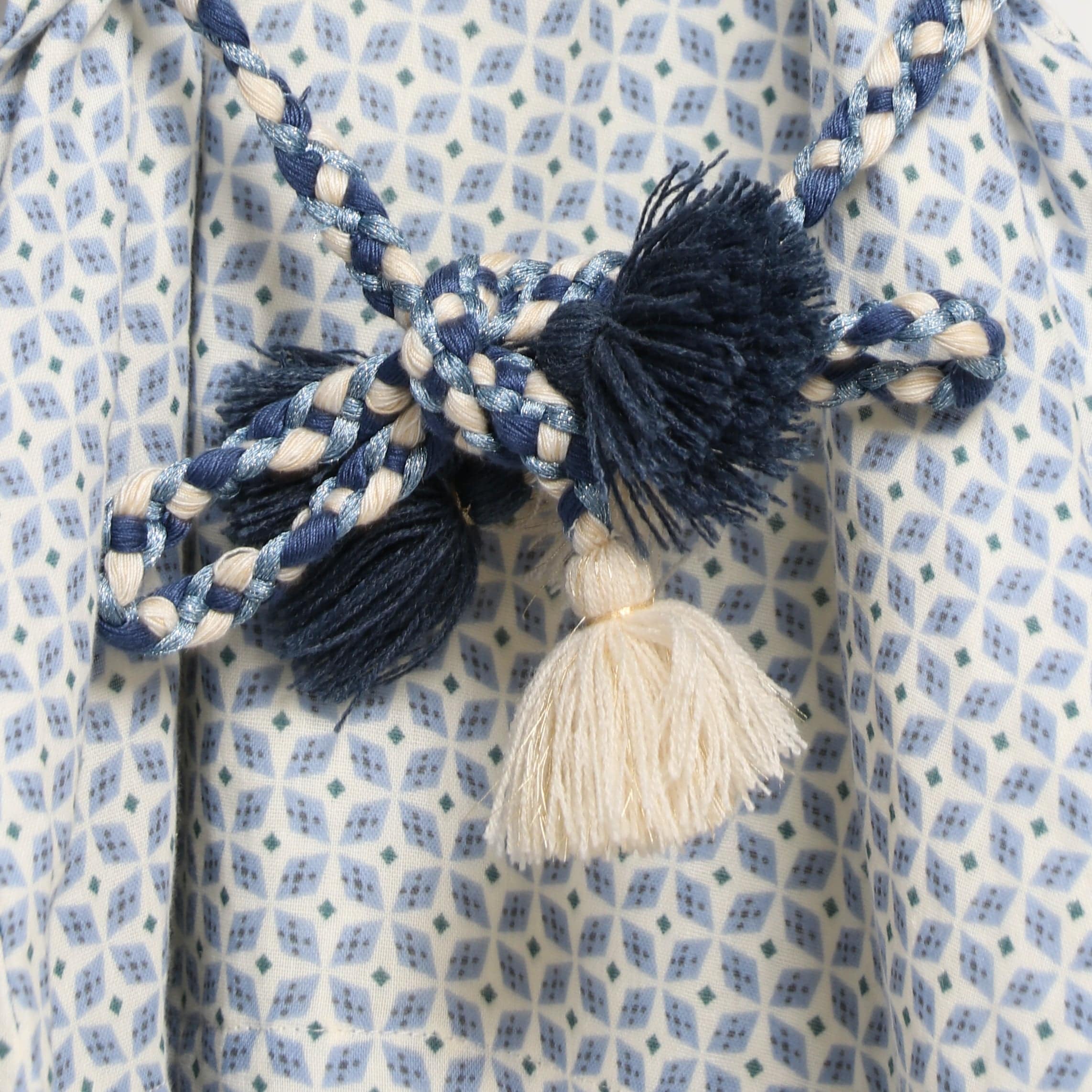 جينجرسنابس فستان بناتي منقوش طويل كم طويل رمادي